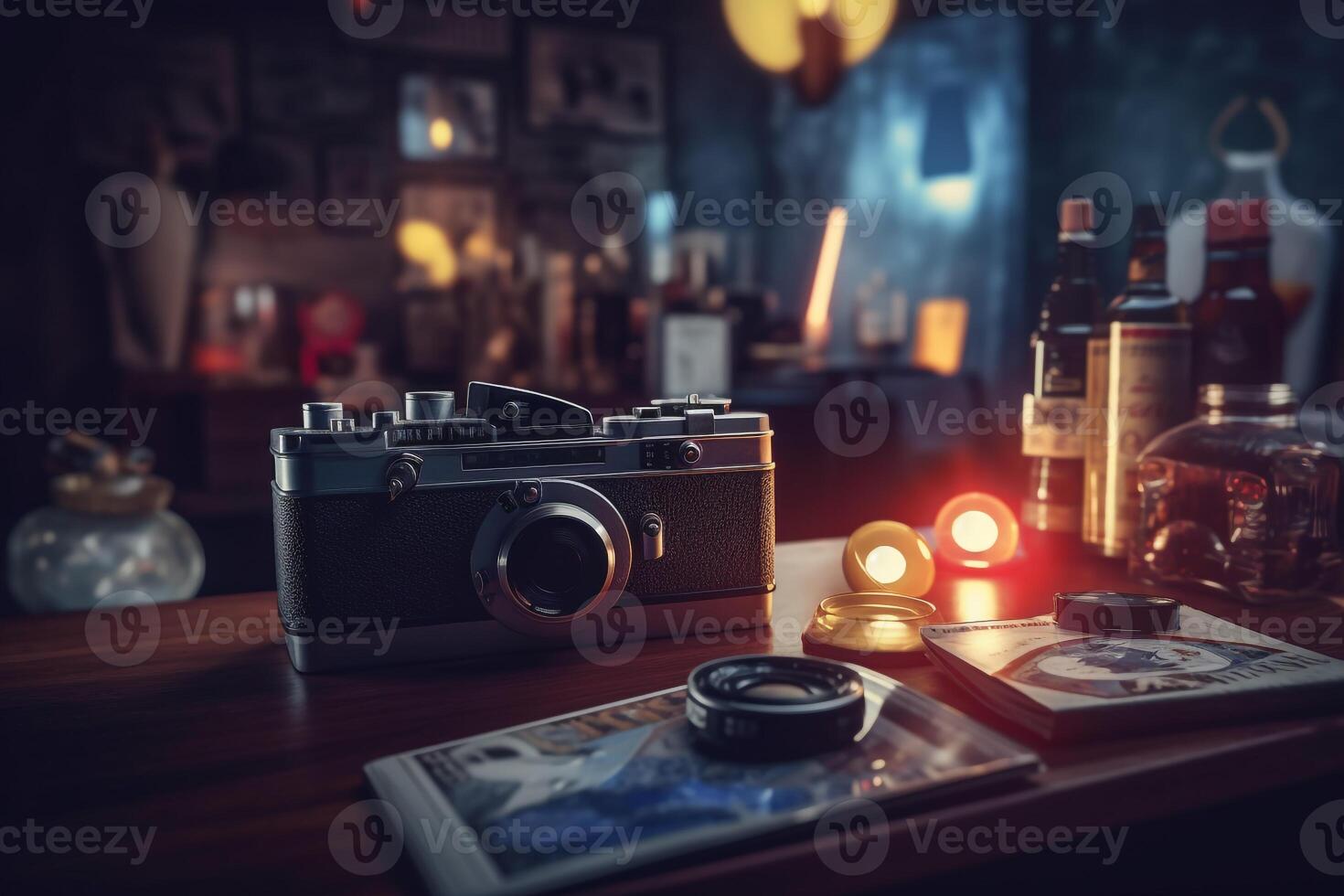 Nostalgia party concept. realism created with AI tools. photo