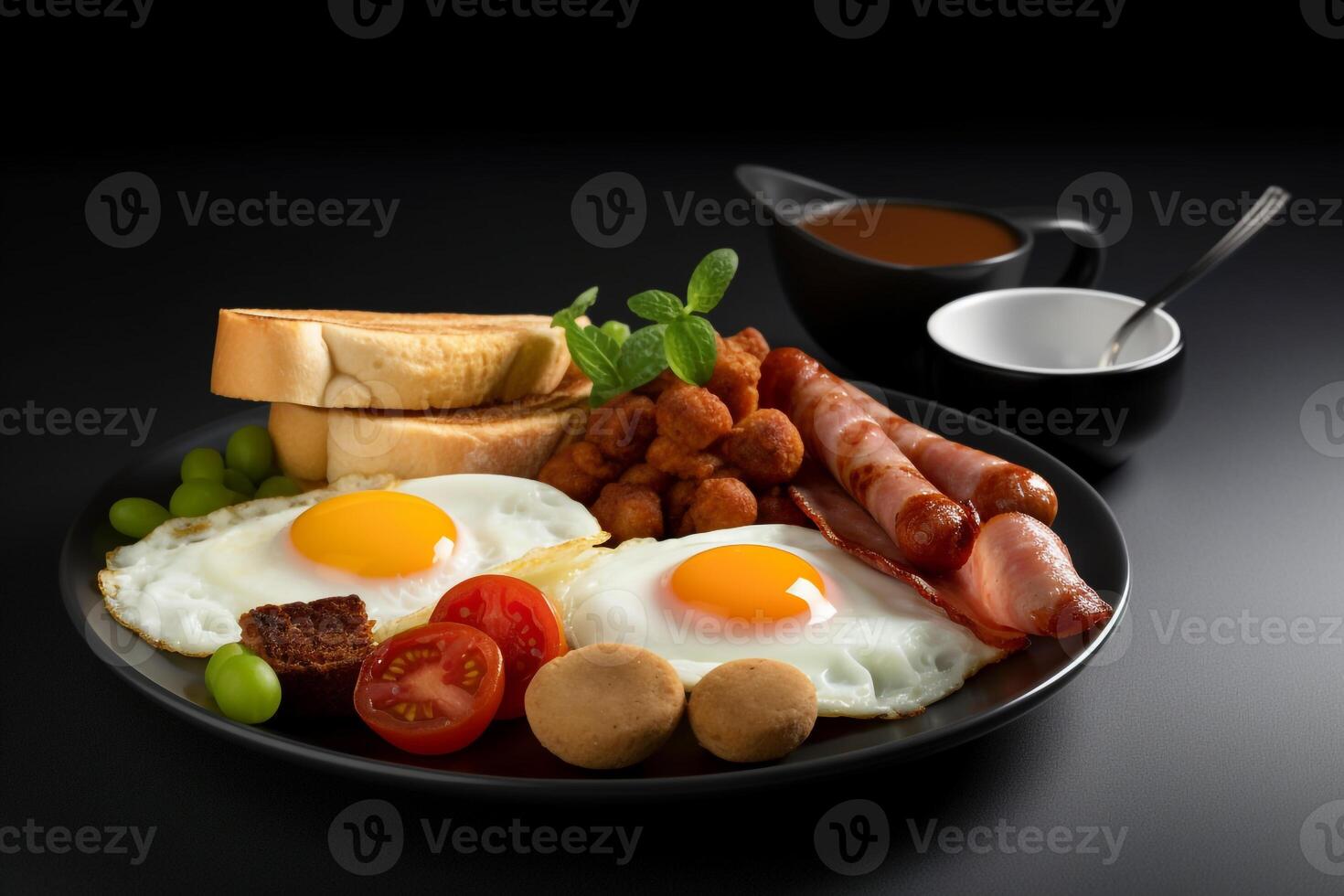 English breakfast food menu. . photo