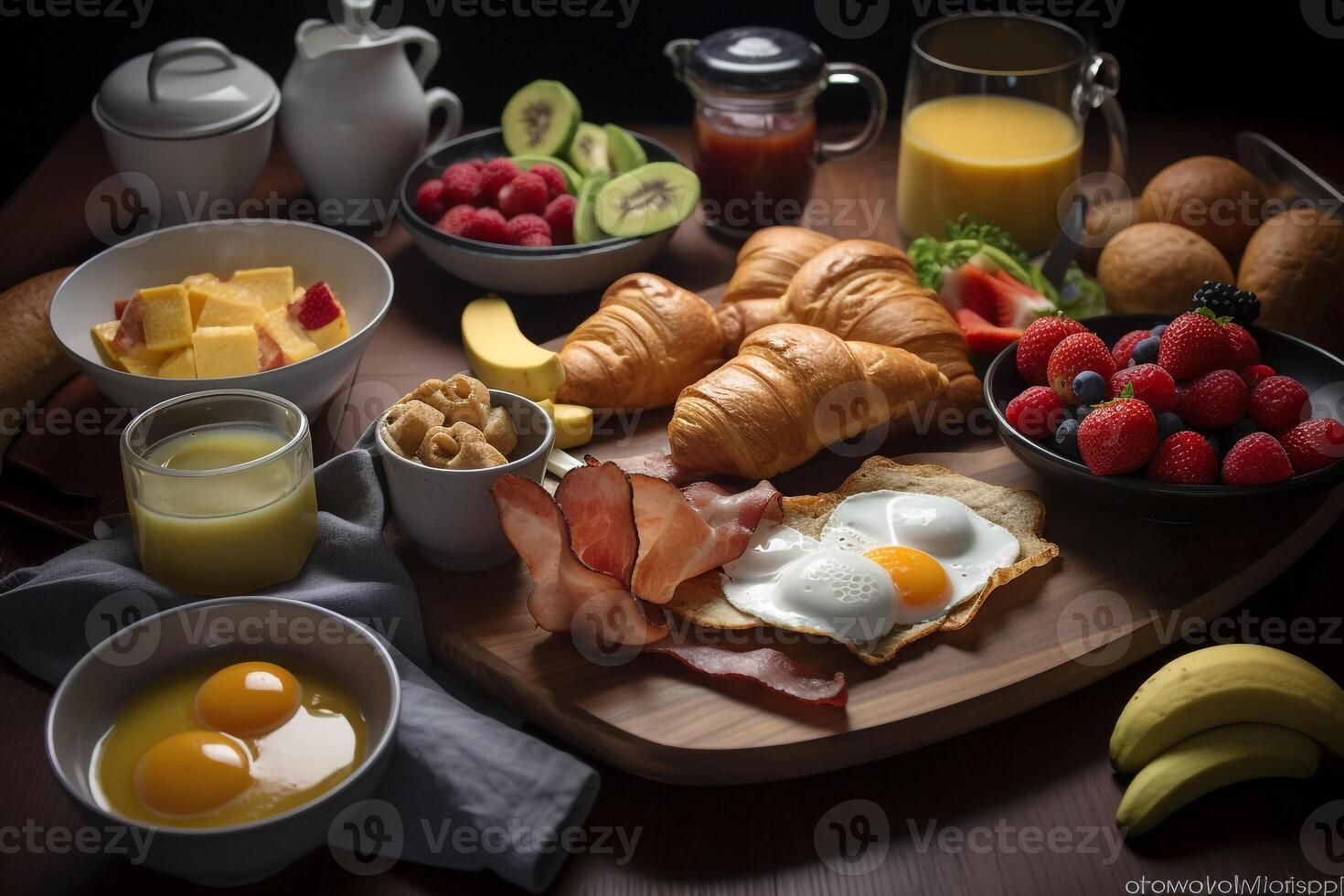 American breakfast food menu. . photo