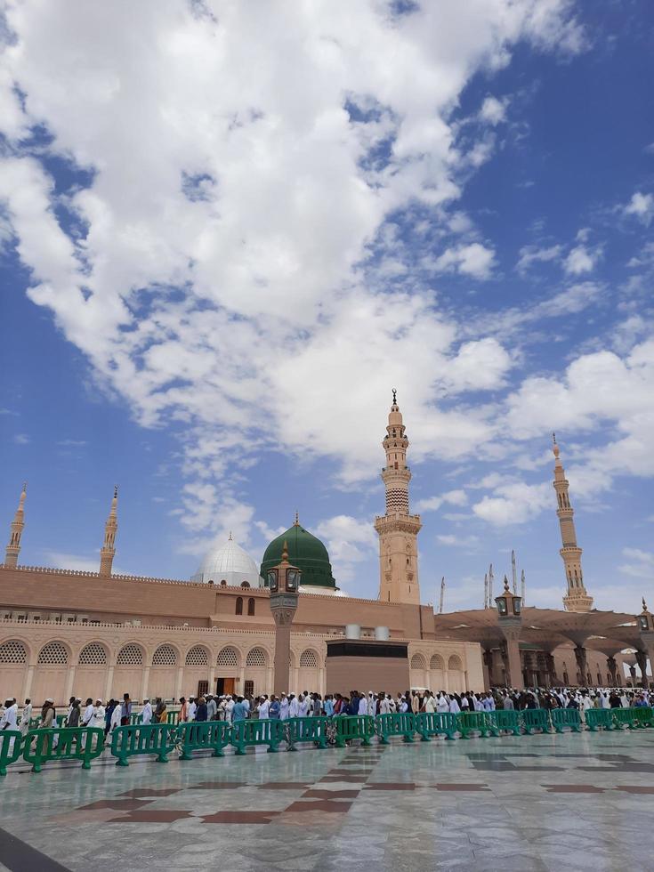 Medina, Saudi Arabia, April 2023 - Beautiful outside view of the Prophets mosque in Medina. photo