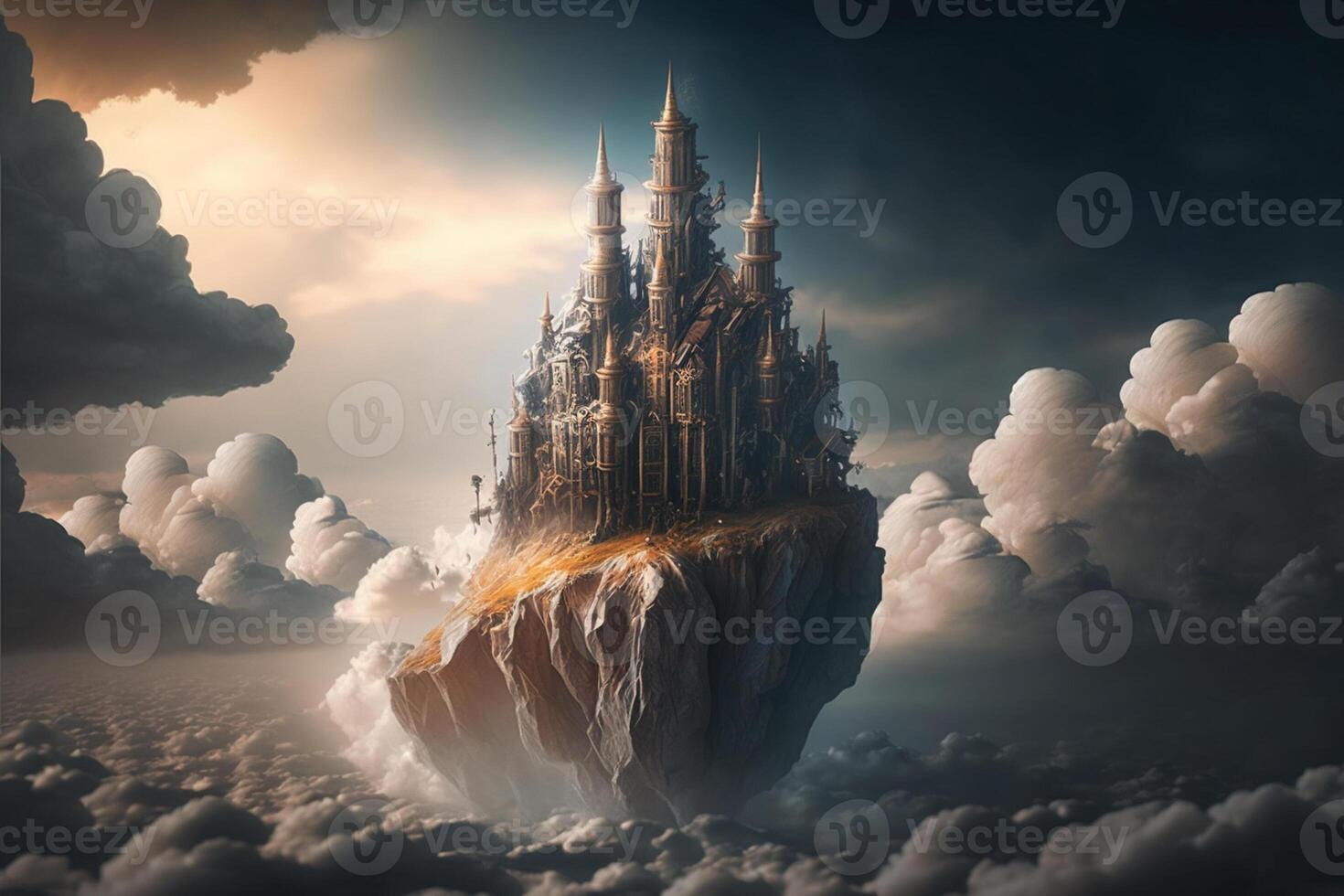 A fantasy castle in the cloud photo