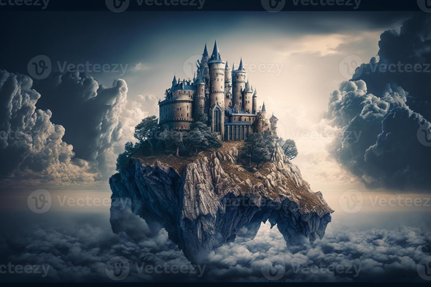A fantasy castle in the cloud photo