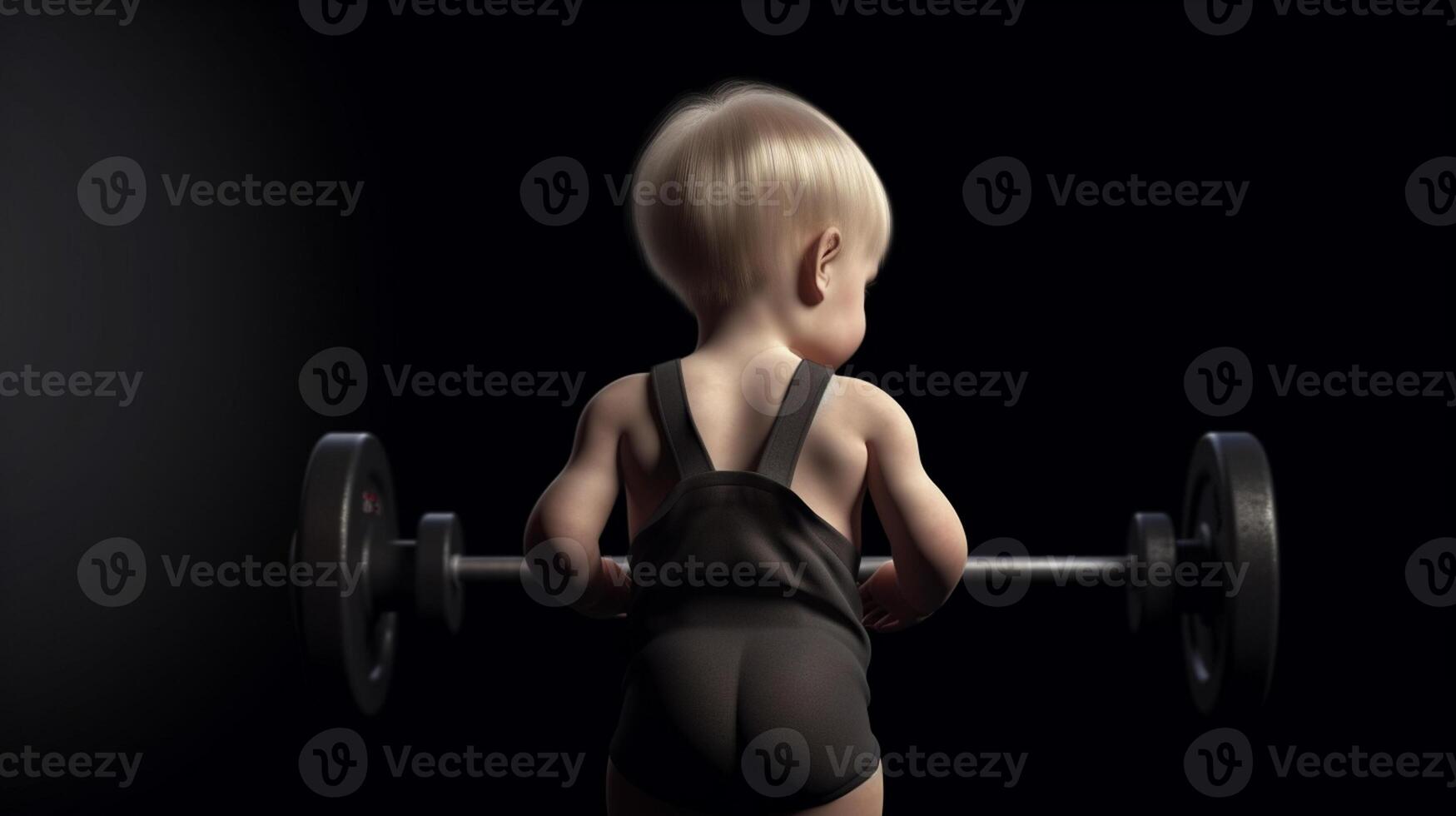 Little boy doing exercises in the gym, Fitness and bodybuilding concept photo