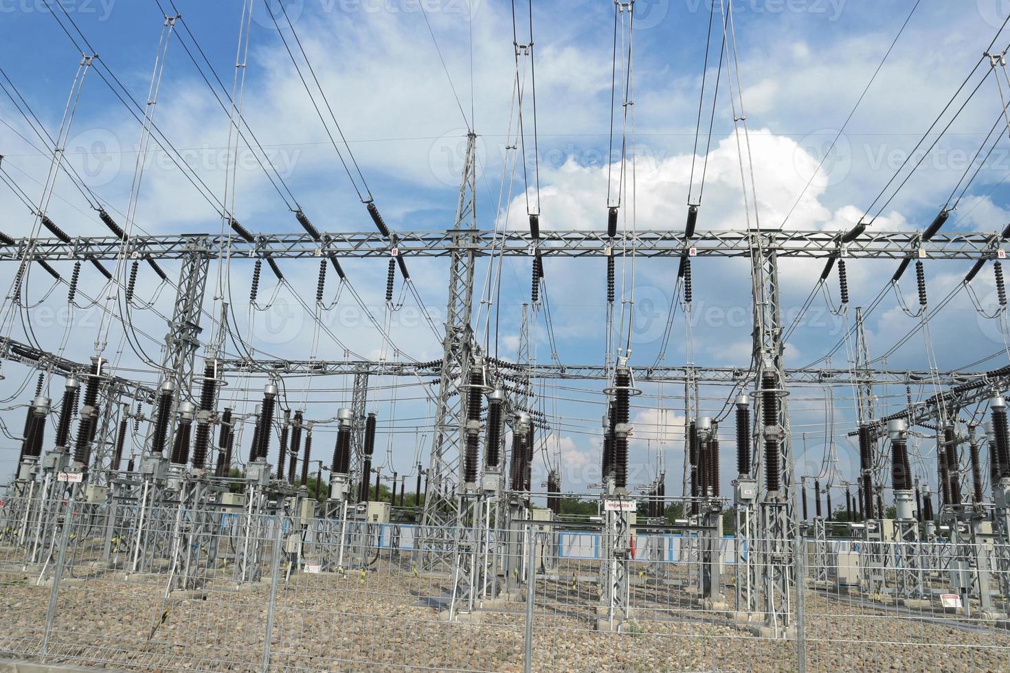 500 Kva high-voltage electrical substation is an electrical system that is connected to an energy source from a power station photo