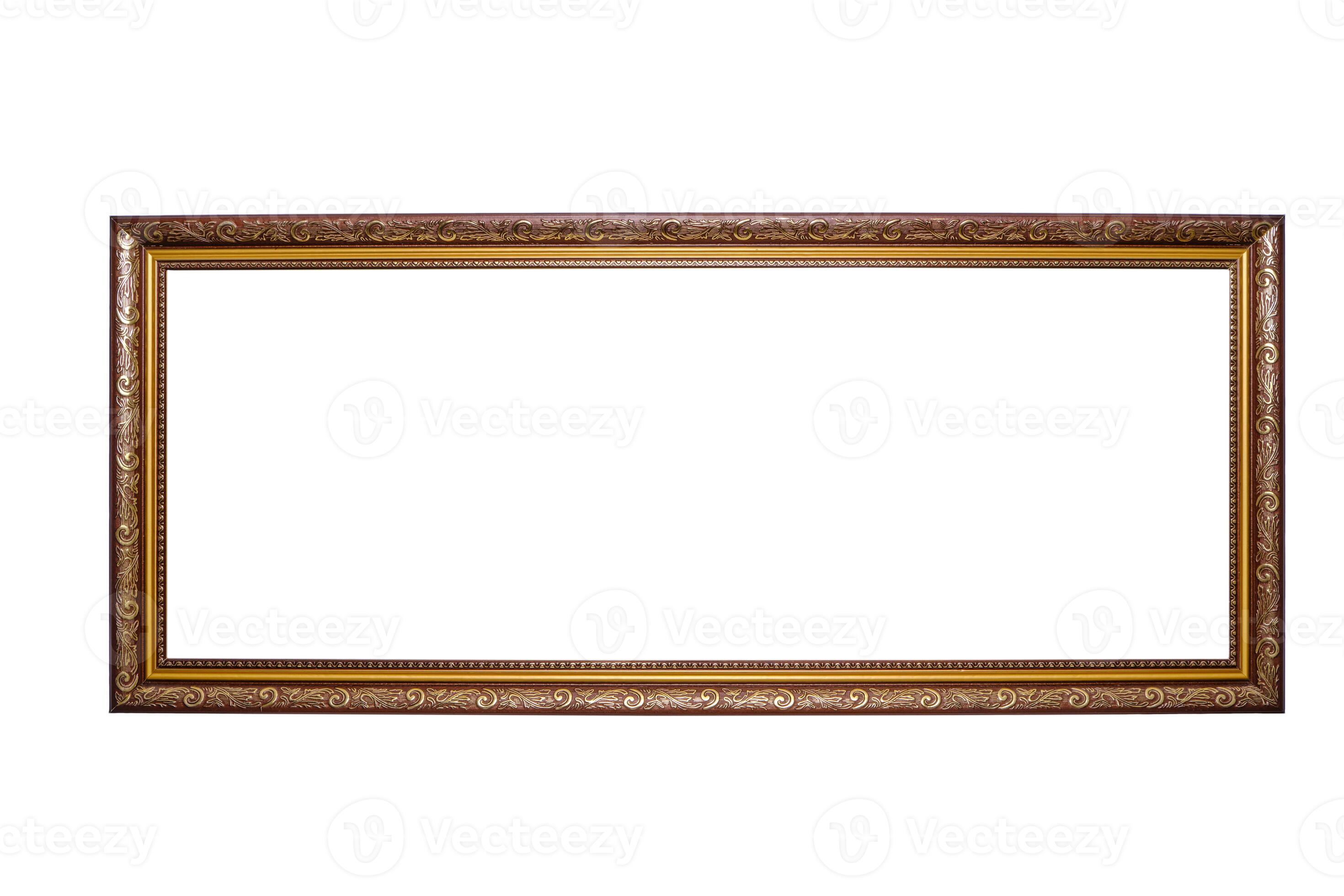 Gilded picture frame, isolated on a white background.Photo frame