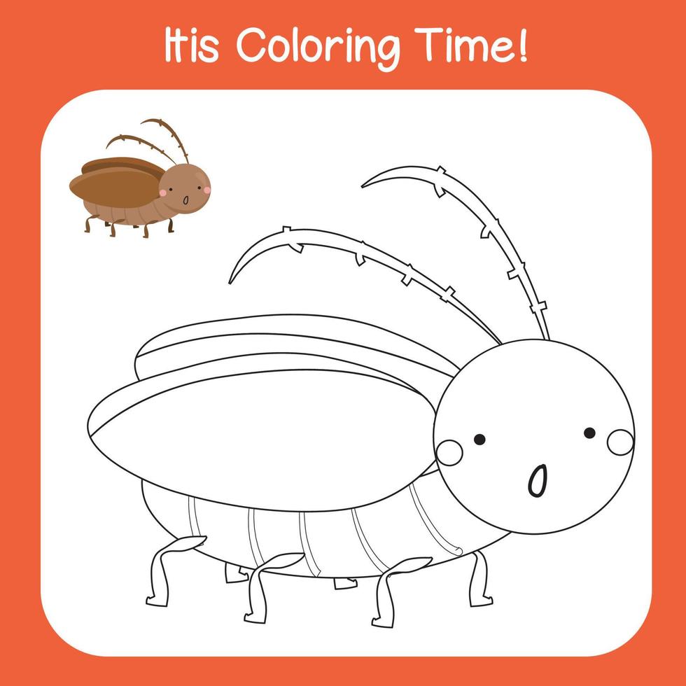 Coloring animal worksheet page. Educational printable coloring worksheet. Coloring activity for children. Motor skills education. vector