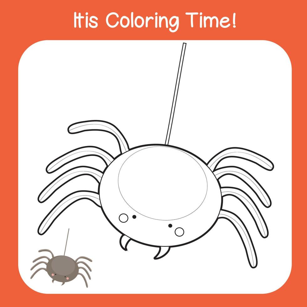 Coloring animal worksheet page. Educational printable coloring worksheet. Coloring activity for children. Motor skills education. vector