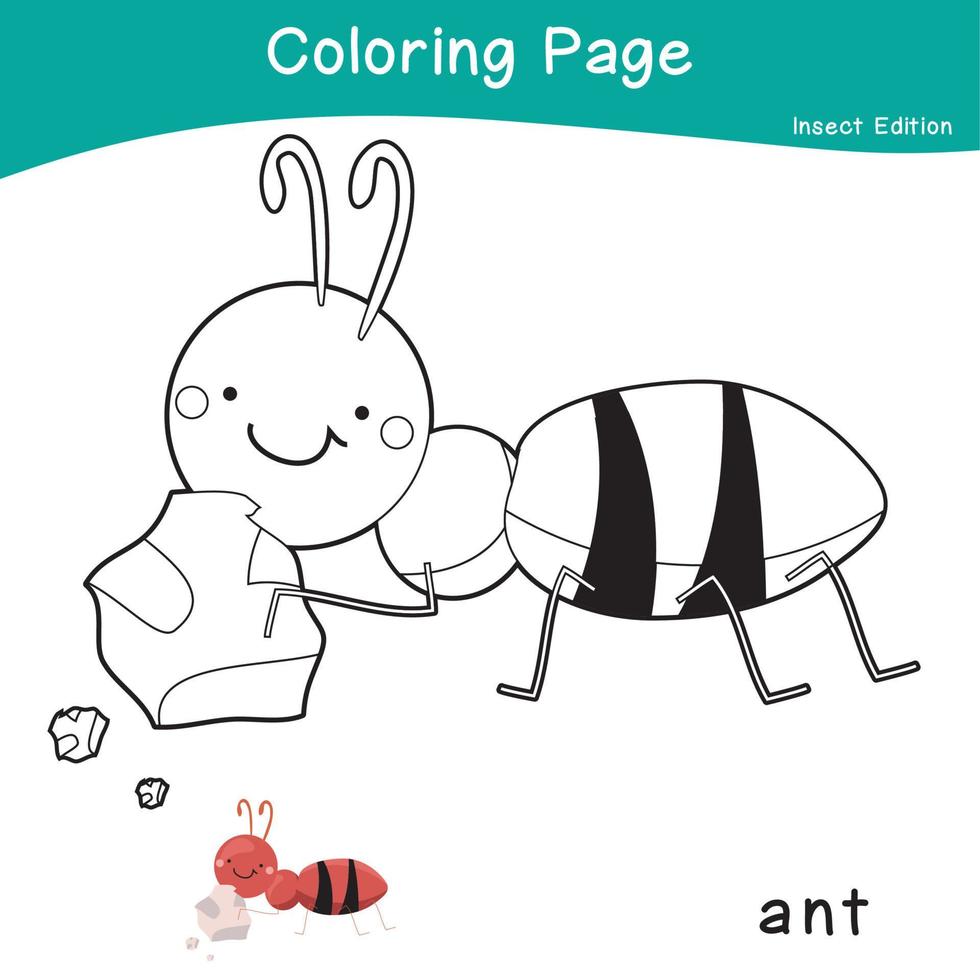 Coloring animal worksheet page. Educational printable coloring worksheet. Coloring activity for children. Motoric skills education. vector