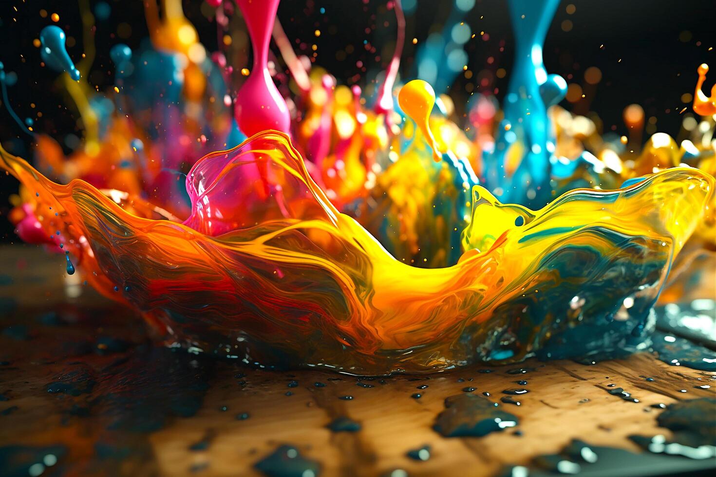 abstract liquid painting digital art background. photo