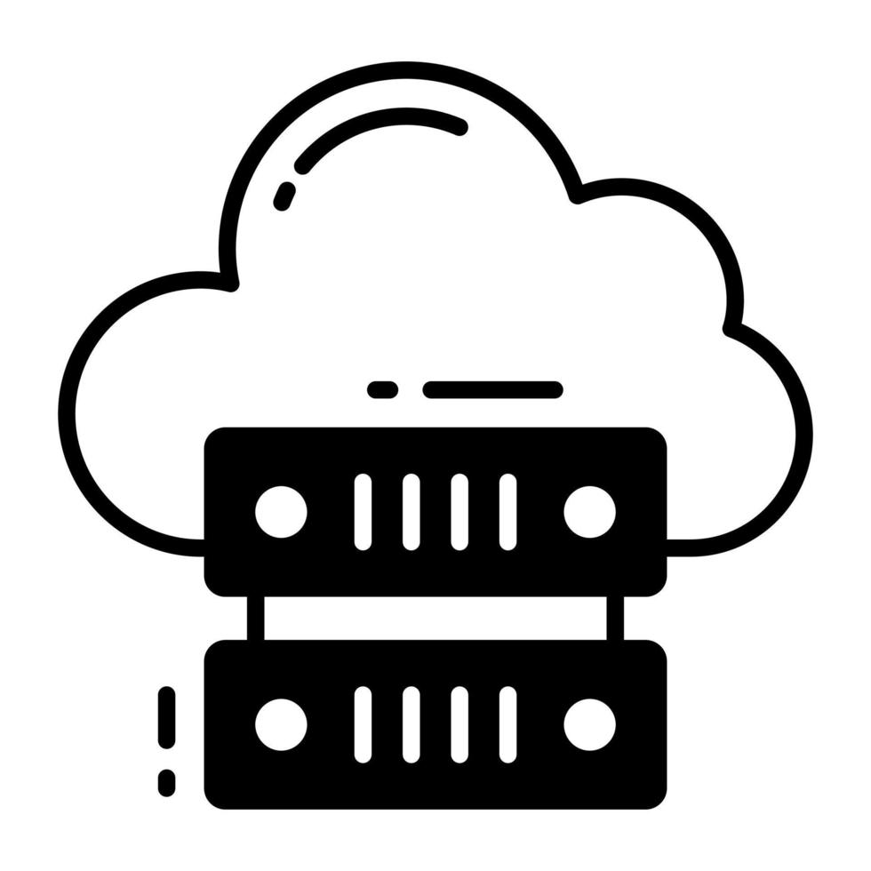 Cloud hosting server vector design, icon of data networking