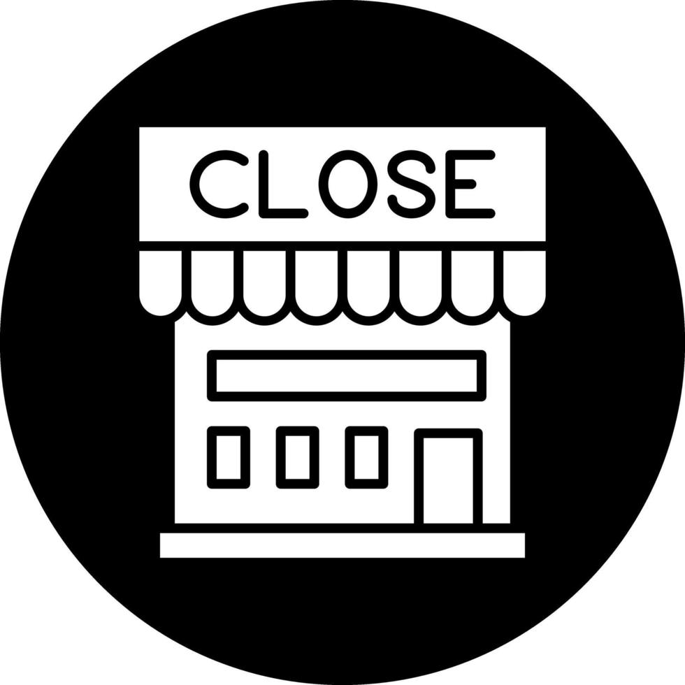 diseño de icono de vector de cierre de tienda