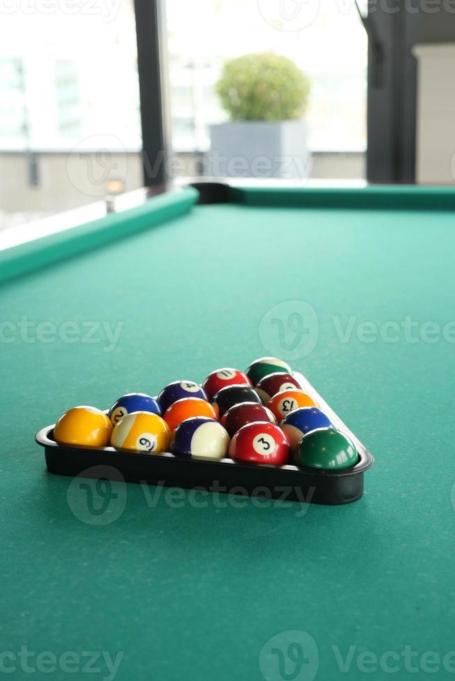 Billiard balls on the table. photo