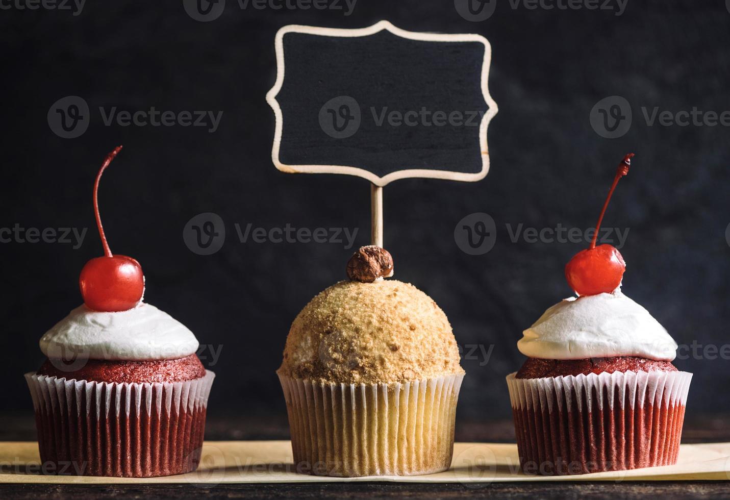 Cupcakes with chalkboard photo