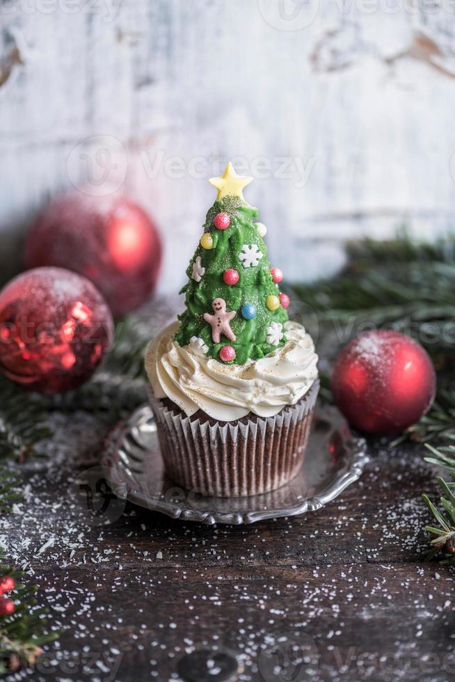 dulce Navidad árbol taza pastel foto