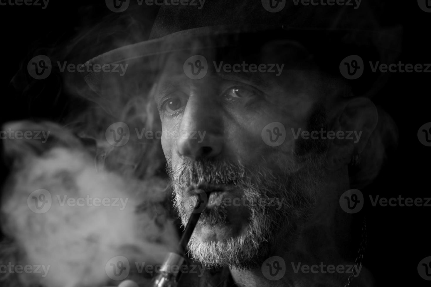 Smoking man portrait photo