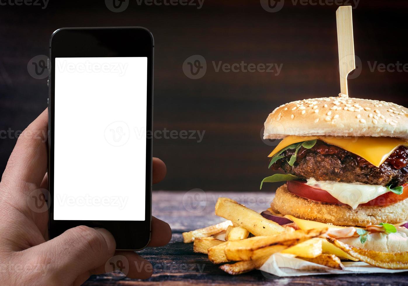 Fish and beef burger photo