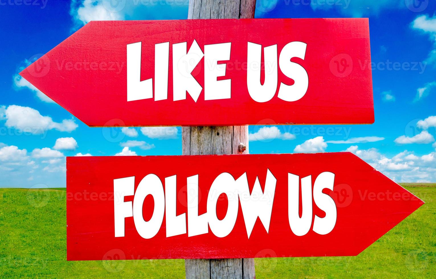 Follow us and like us photo