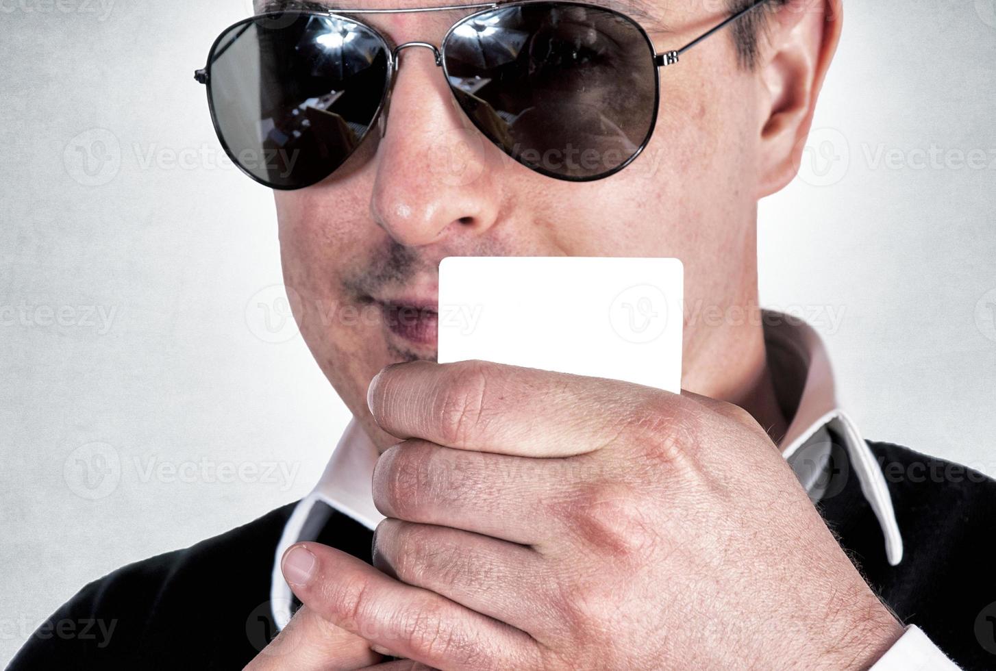 Man with card photo