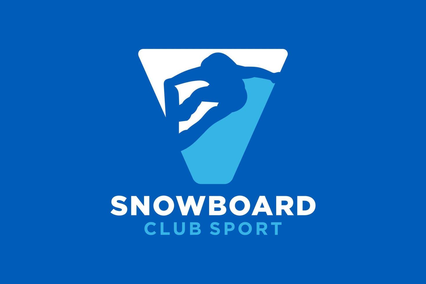 vector iniciales letra v con tabla de snowboard creativo geométrico moderno logo diseño.