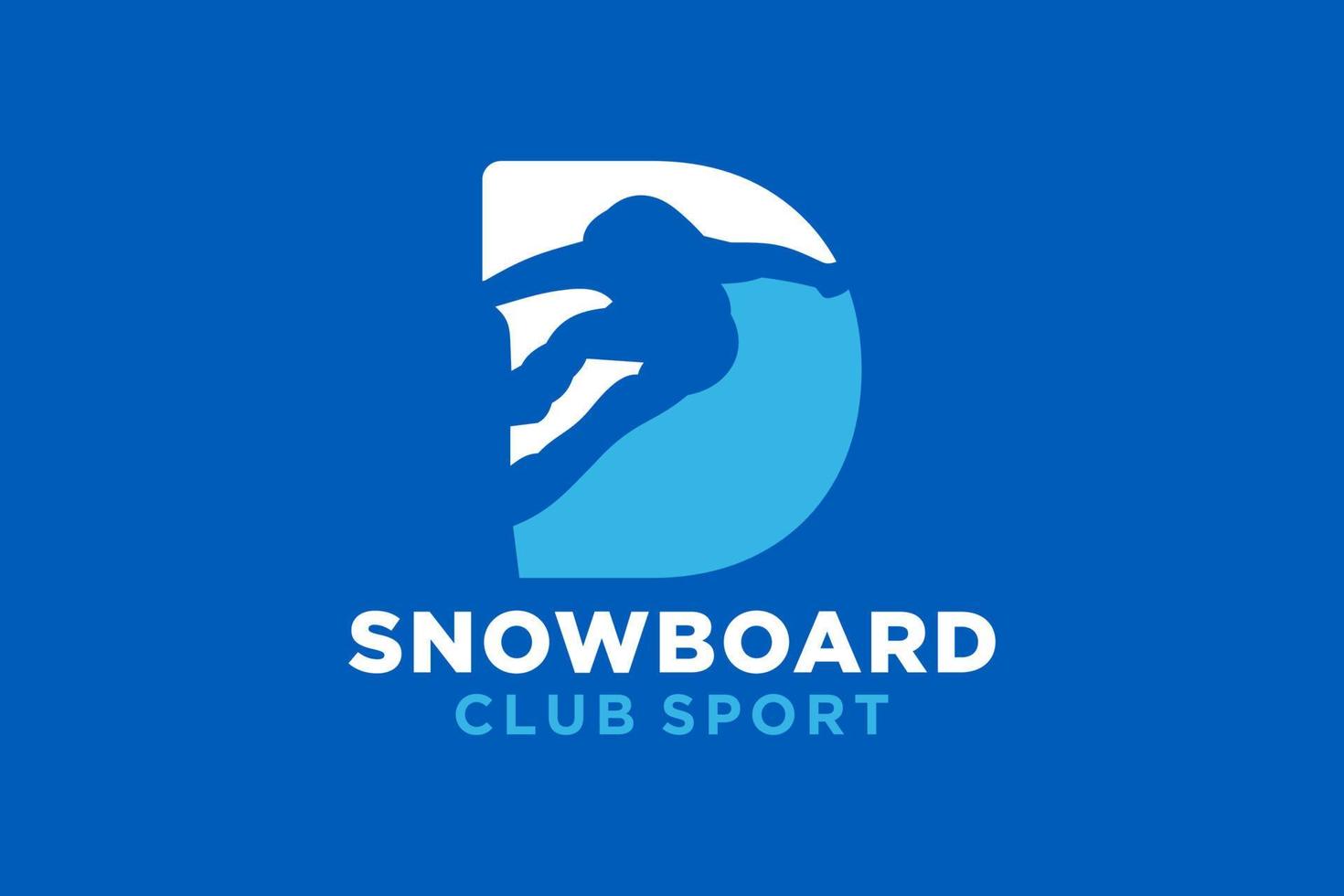 vector iniciales letra re con tabla de snowboard creativo geométrico moderno logo diseño.