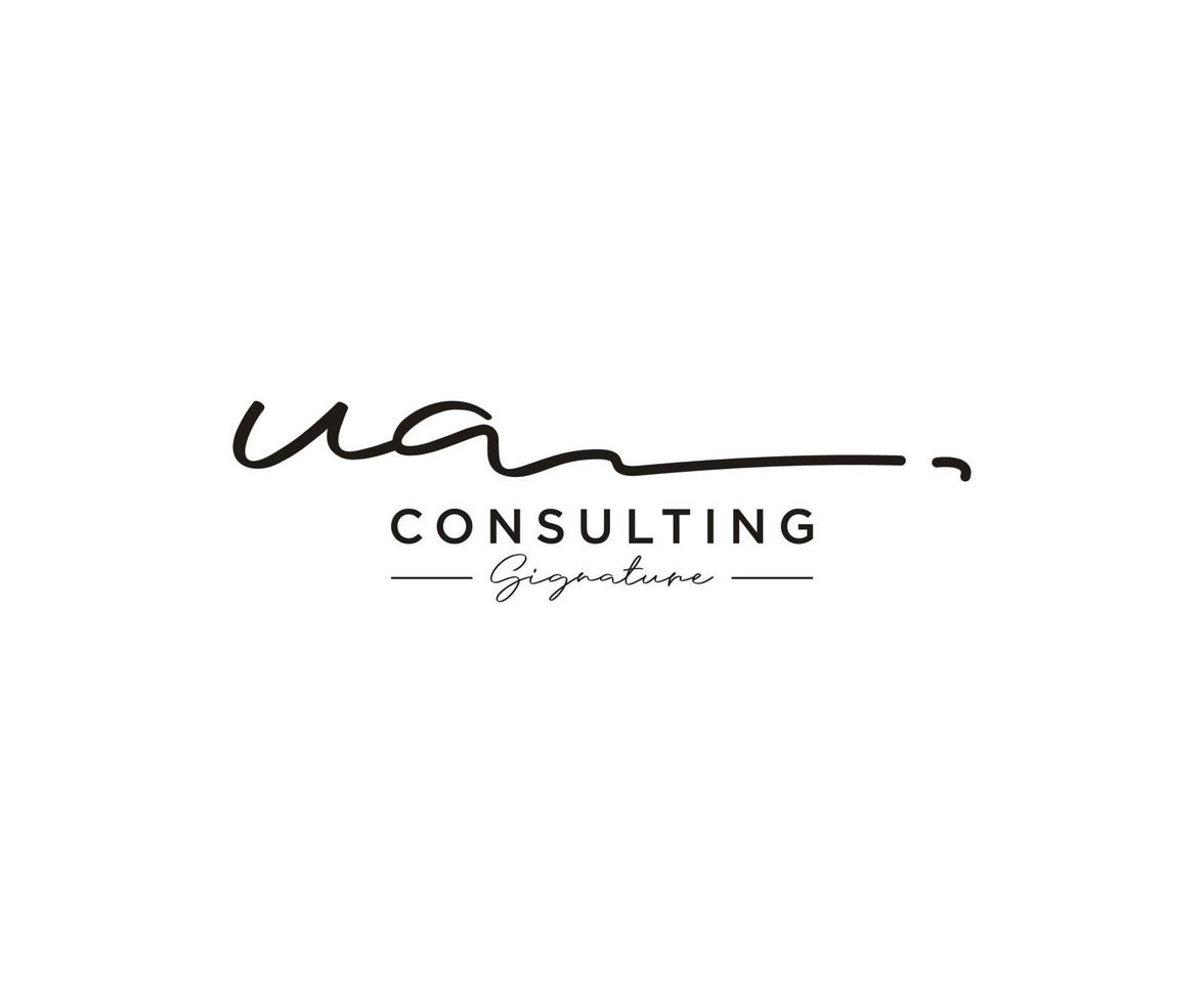 Initial UA signature logo collection template vector. Hand drawn Calligraphy lettering Vector illustration.