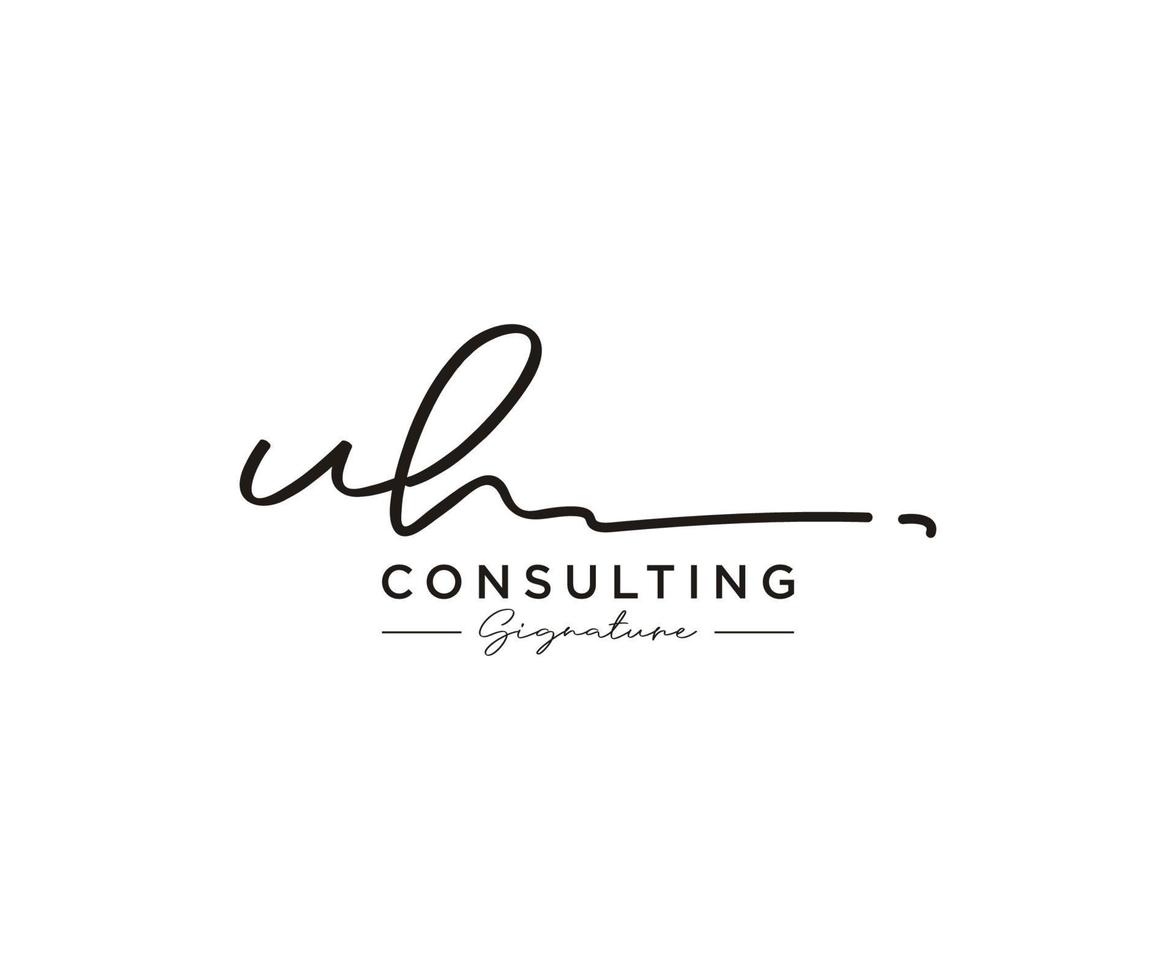 Initial UH signature logo collection template vector. Hand drawn Calligraphy lettering Vector illustration.
