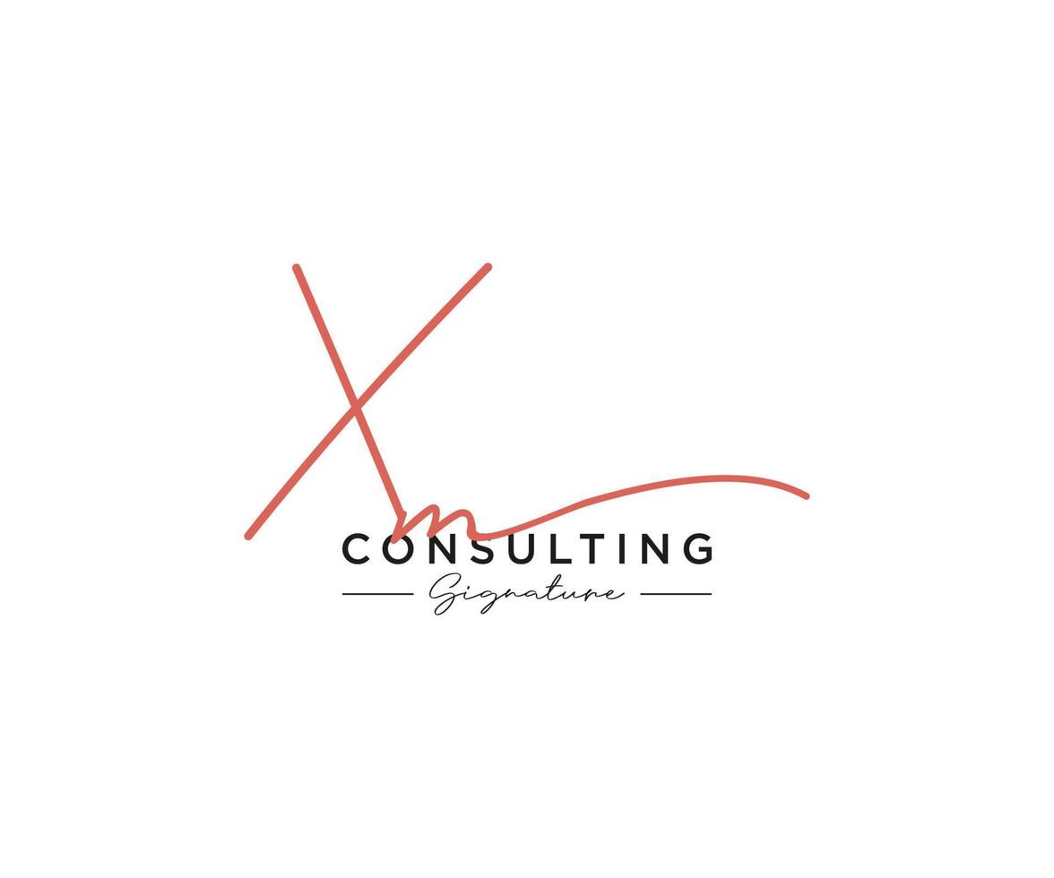 Initial XM signature logo collection template vector. Hand drawn Calligraphy lettering Vector illustration.