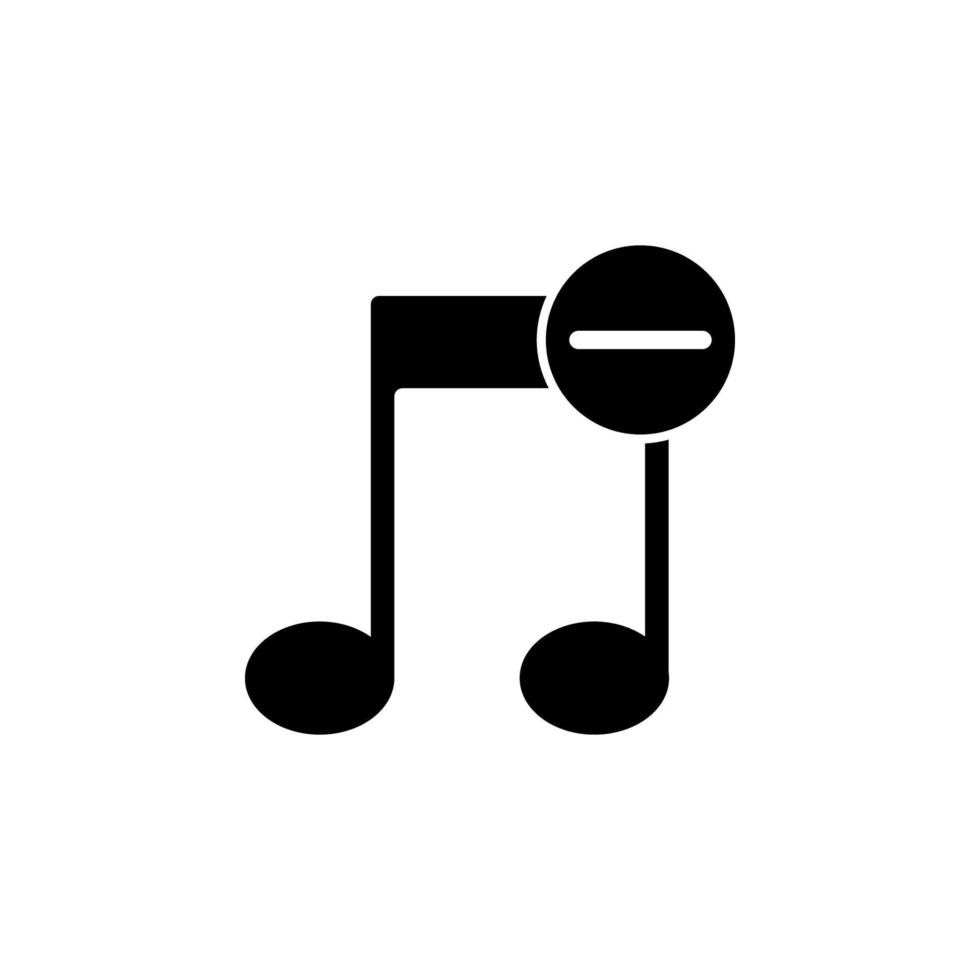 música menos vector icono ilustración