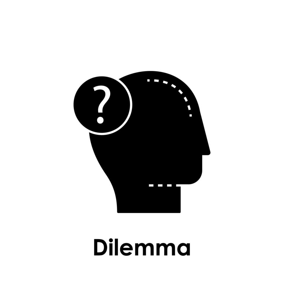 head, man, question vector icon illustration