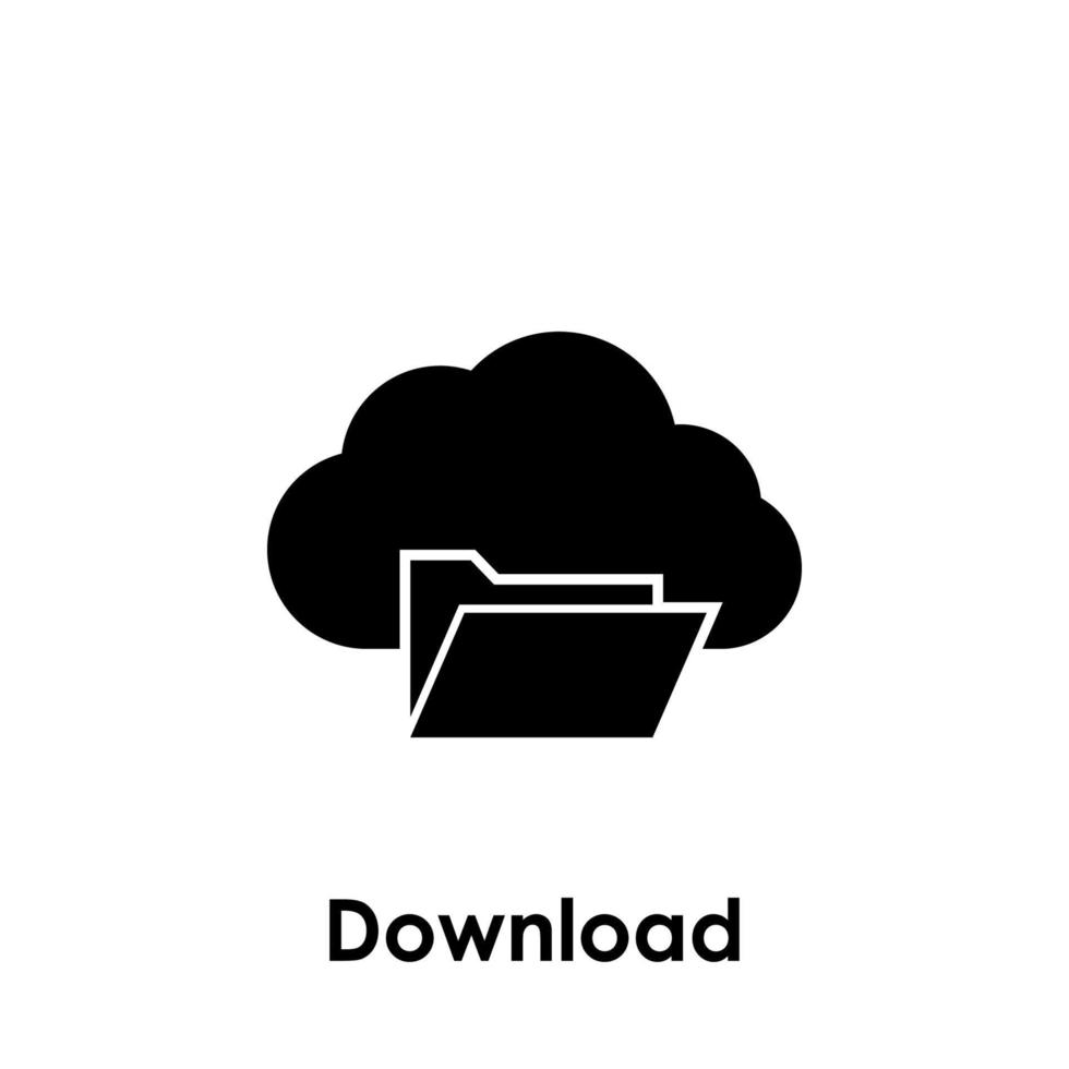 cloud, folder, download vector icon illustration