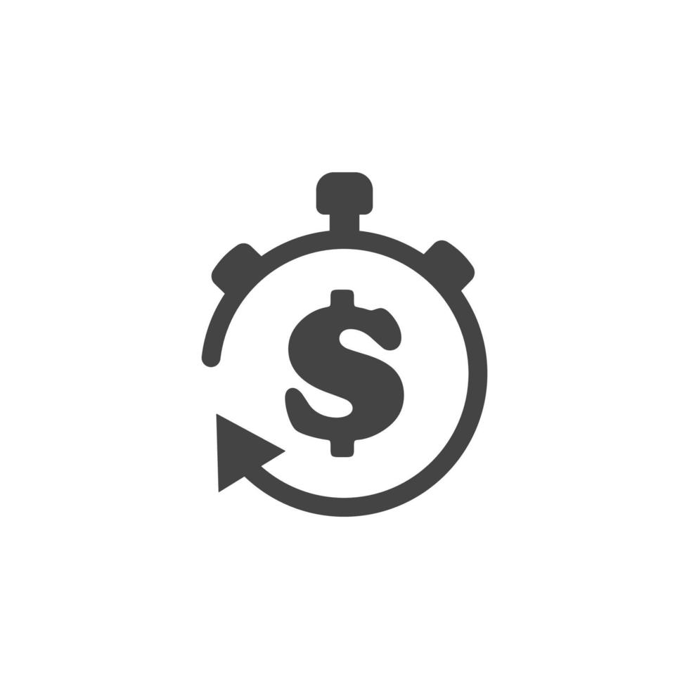 timer, dollar vector icon illustration