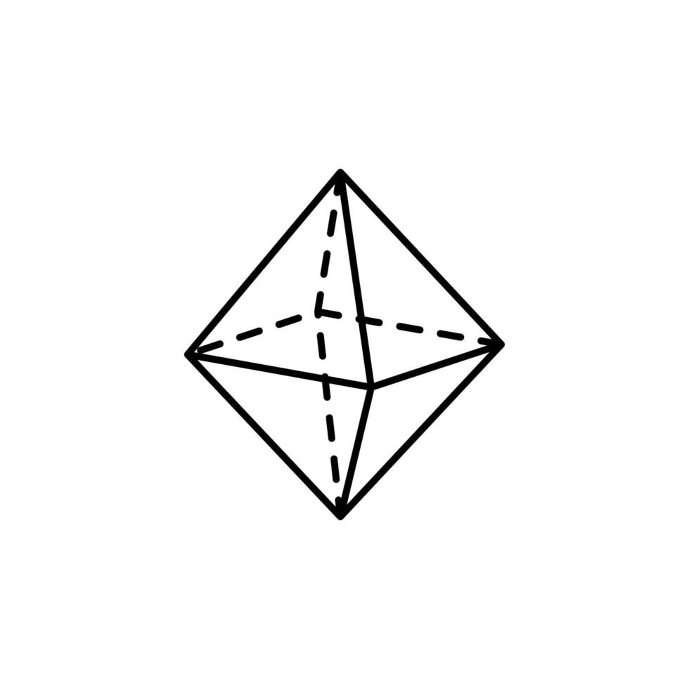 Geometric shapes, octahedron vector icon illustration