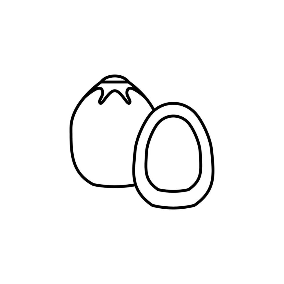 mangosteen outline vector icon illustration