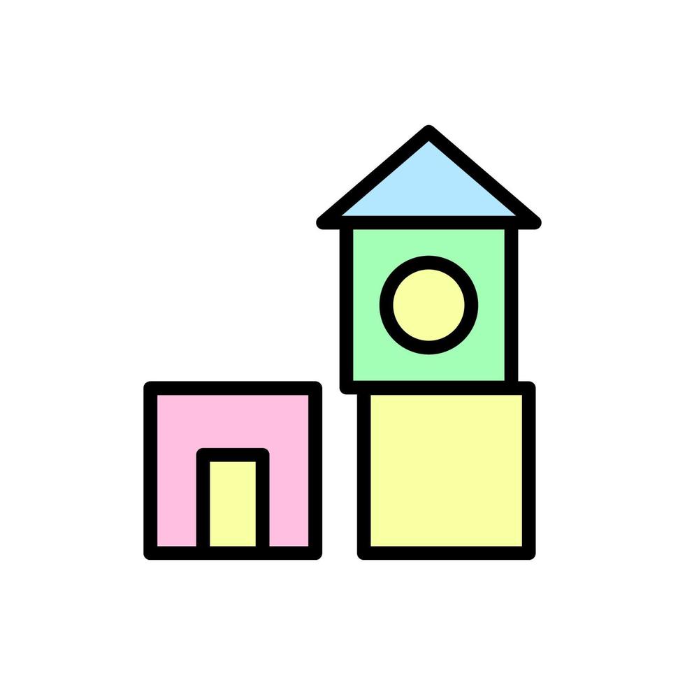 Cube, toy vector icon illustration