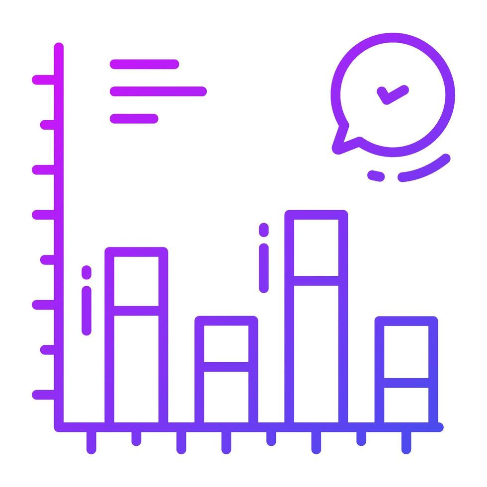 Feedback graph vector design isolated on white background