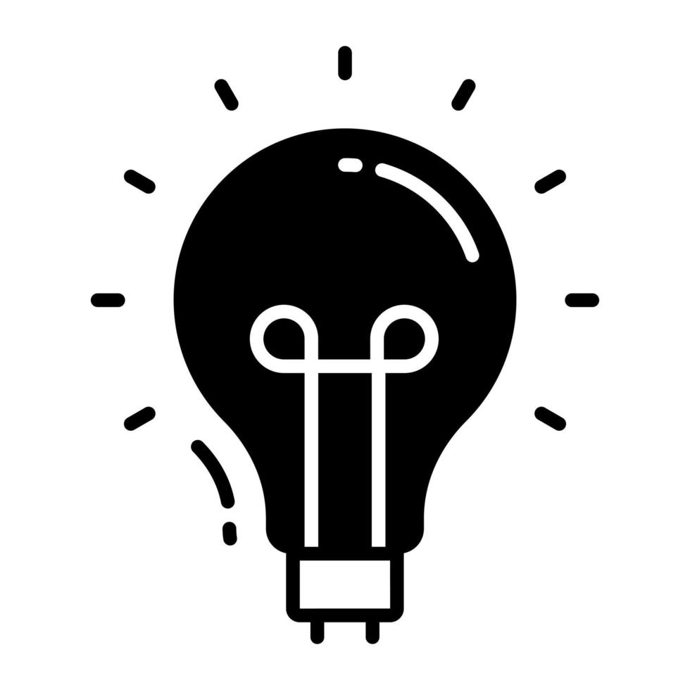 Light bulb denoting concept of idea vector, editable icon vector