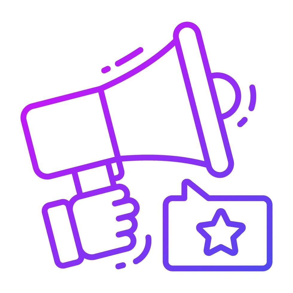 Hand holding bullhorn concept of a advertisement vector
