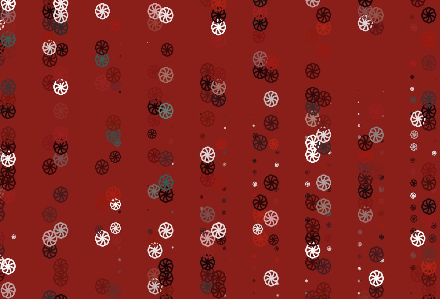 Light Red vector pattern with christmas snowflakes.