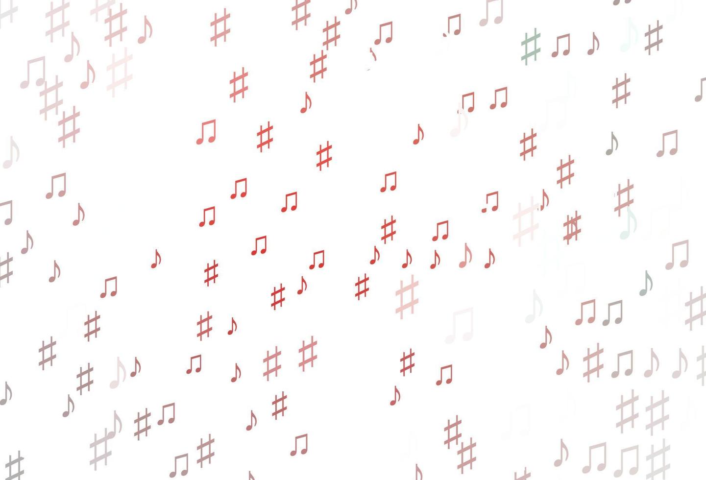 Light Red vector backdrop with music notes.