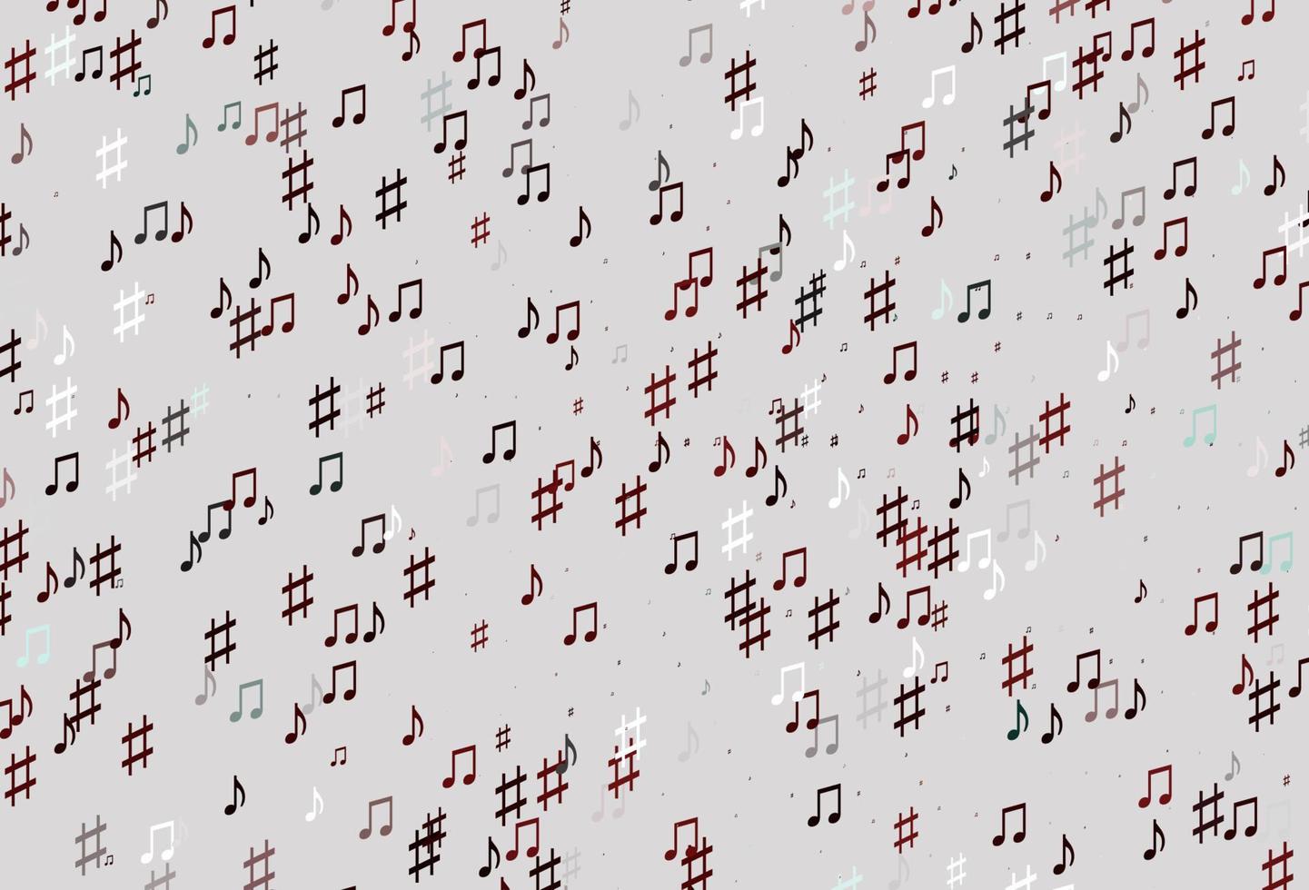 Light Red vector pattern with music elements.