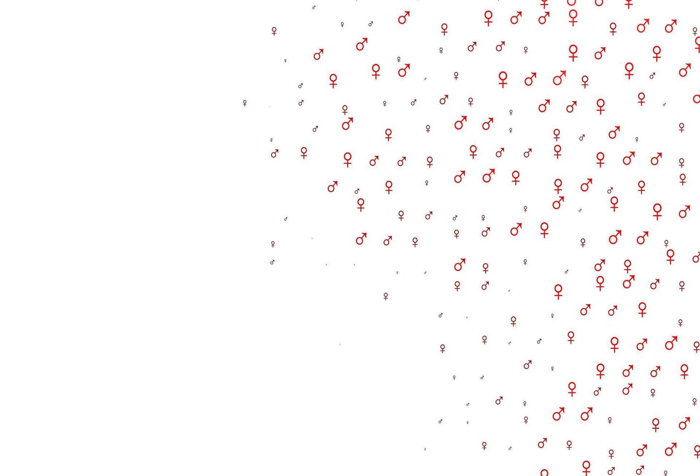 Light red vector pattern with gender elements.
