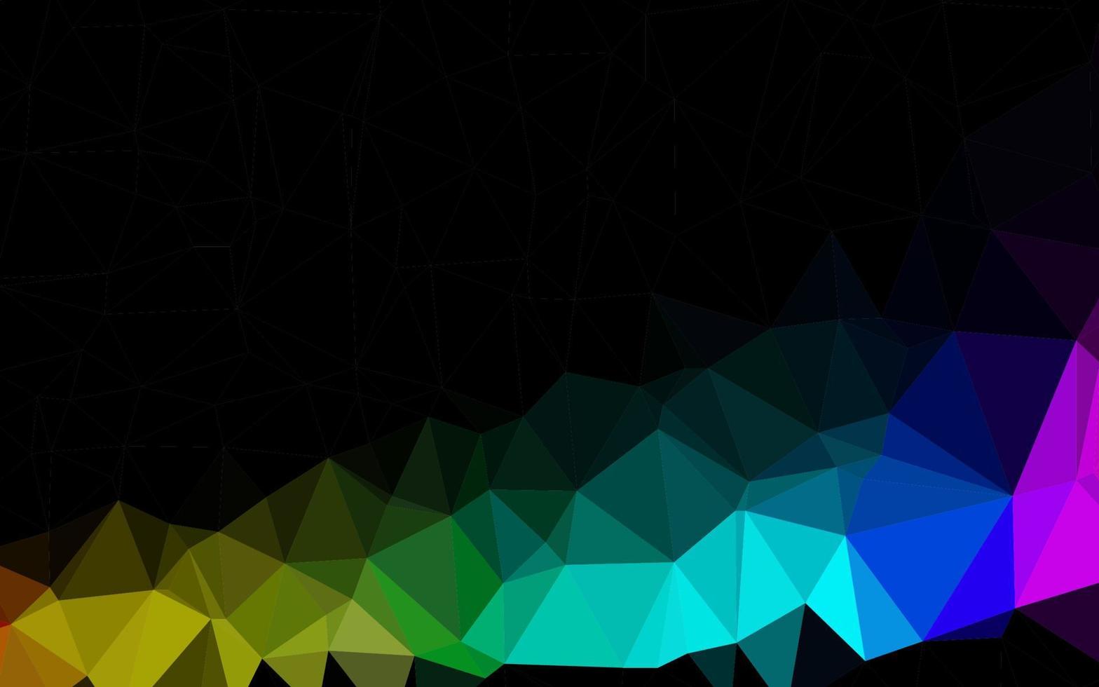 Dark Multicolor, Rainbow vector polygon abstract backdrop.