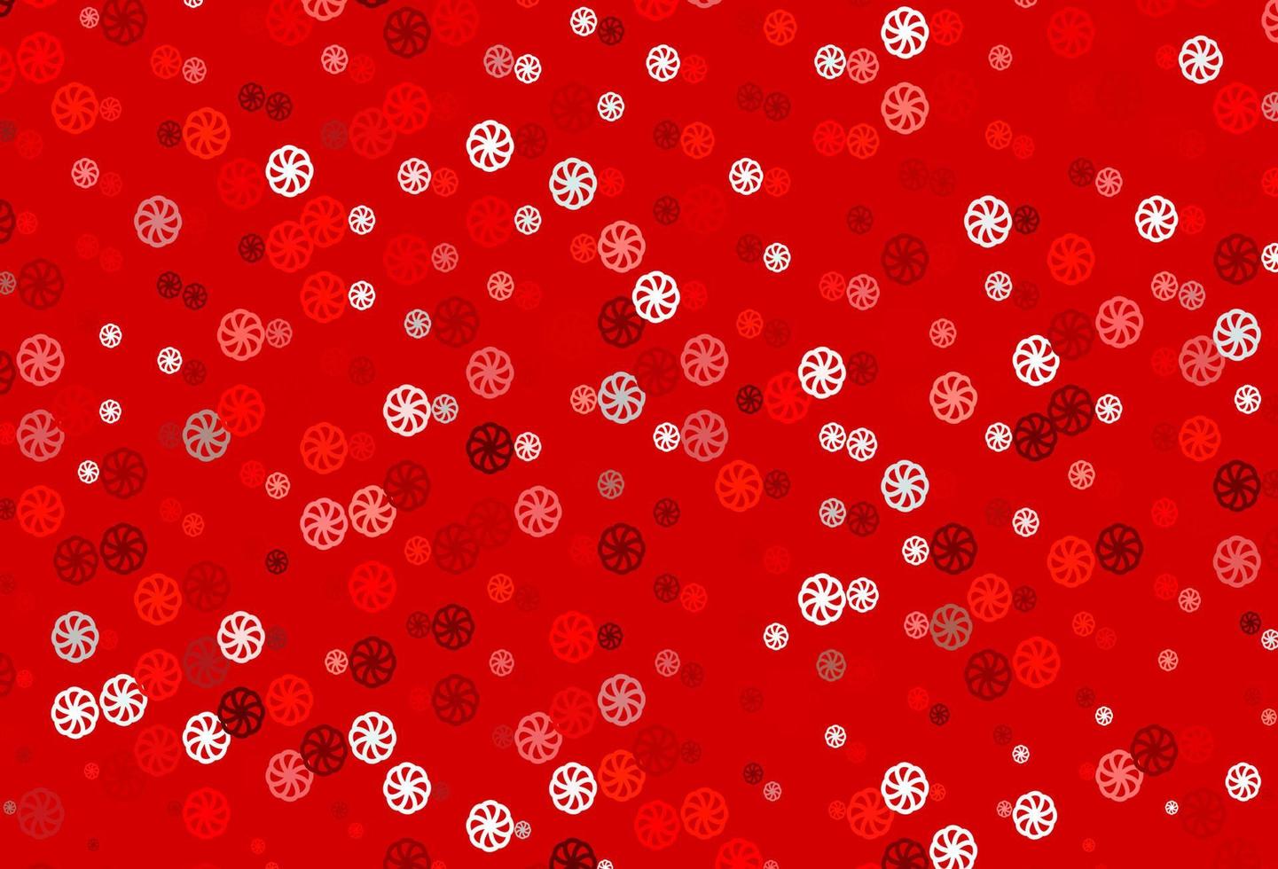 Light Red vector cover with beautiful snowflakes.