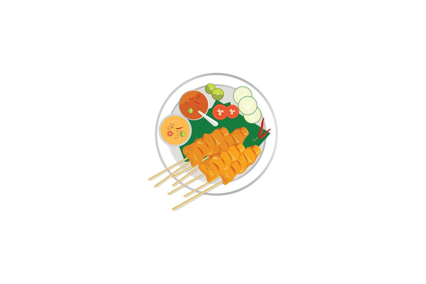 Hand drawn satay illustration vector