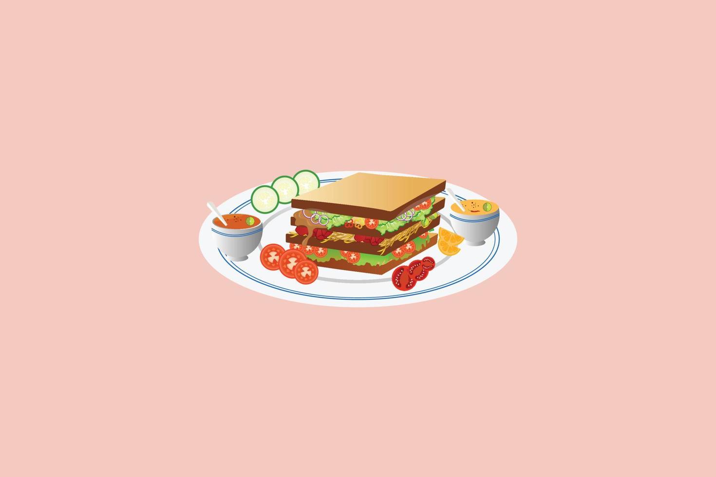 Ilustración de vector de sándwich