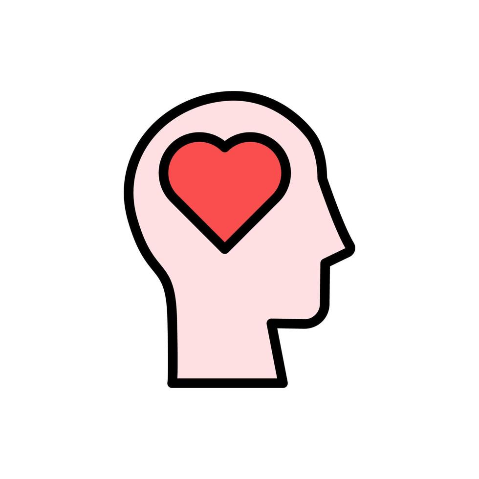 head heart vector icon illustration