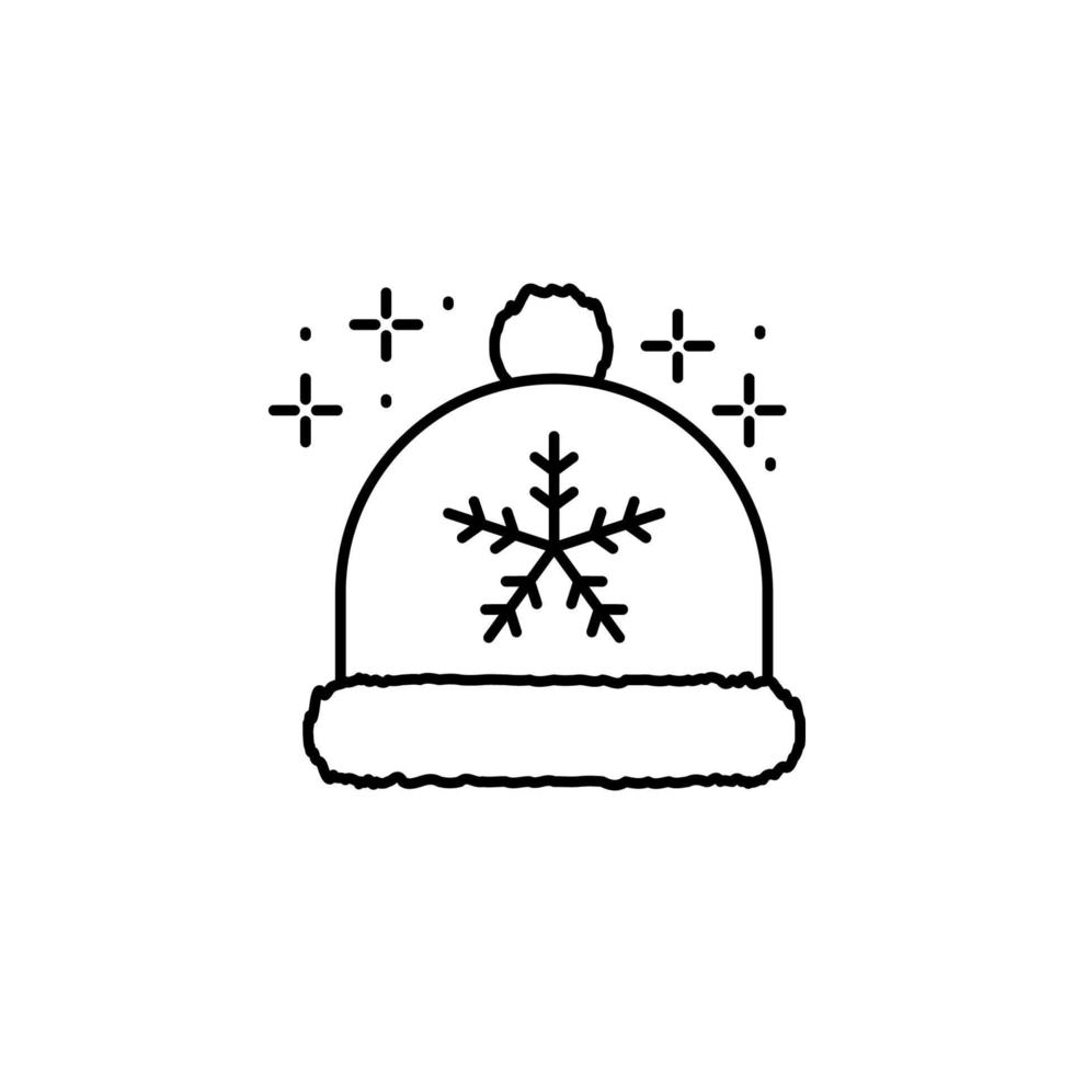 sombrero copo de nieve ropa vector icono ilustración