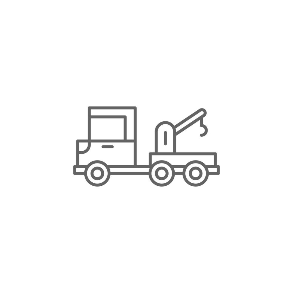 Emergencies, crane truck vector icon illustration