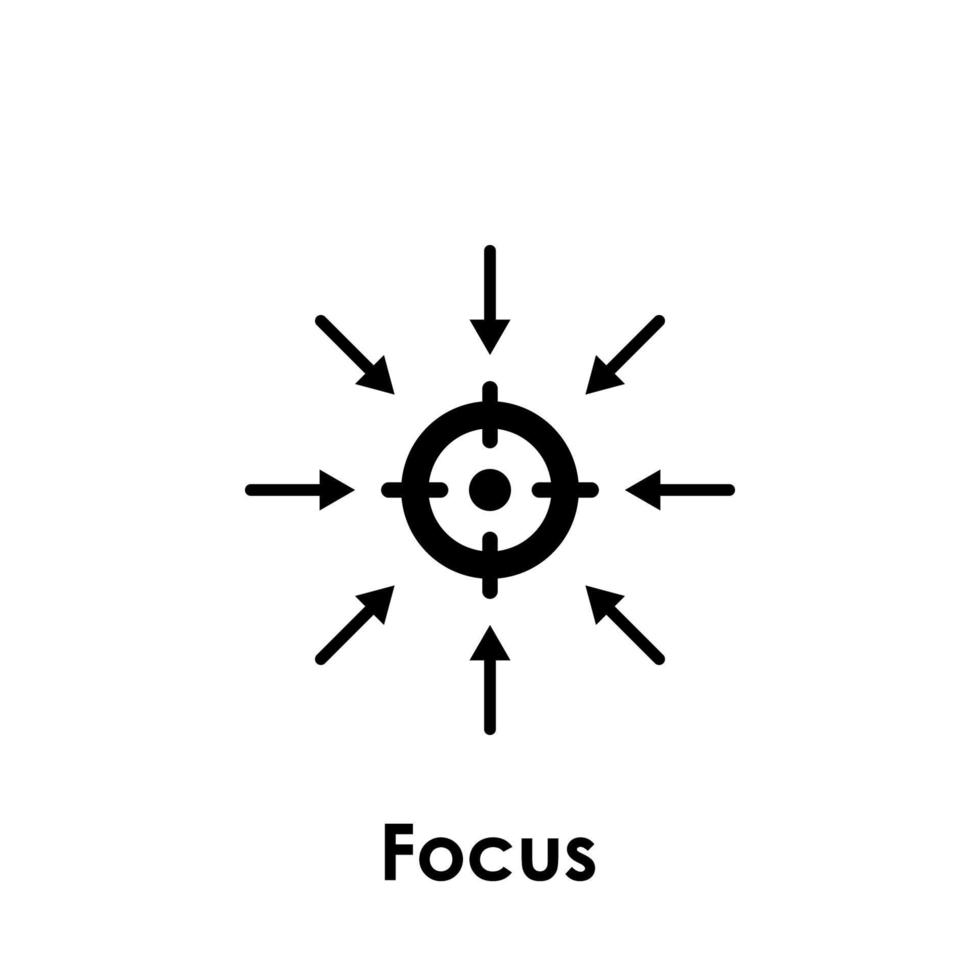 target, arrow, focus vector icon illustration