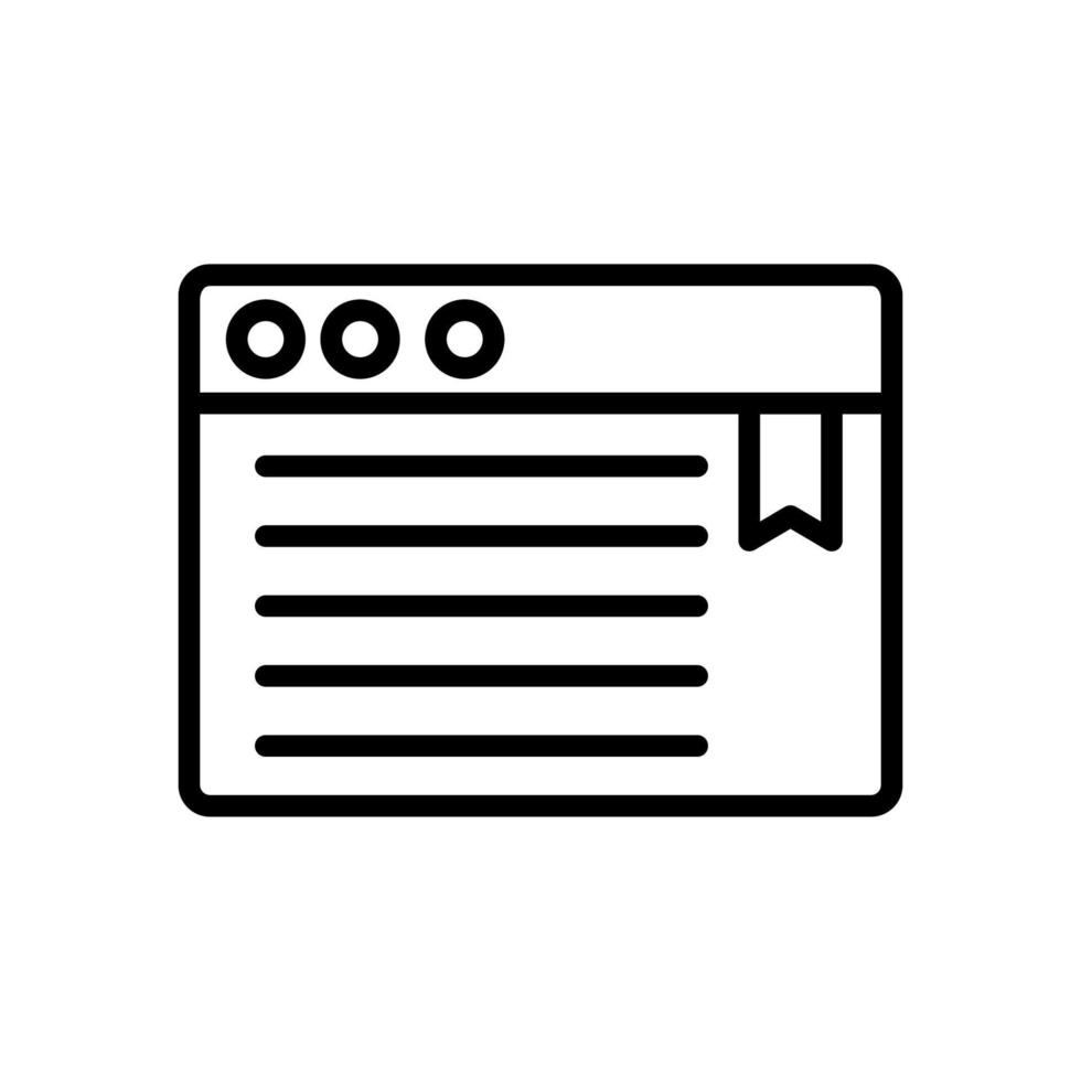 Browser, web site, text, book vector icon illustration